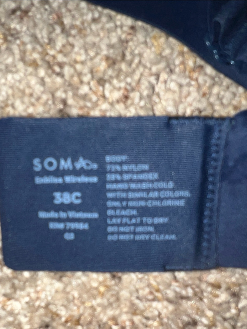 Soma Navy Blue Bra 38C - Smooth Wireless